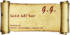 Gold Gábor névjegykártya